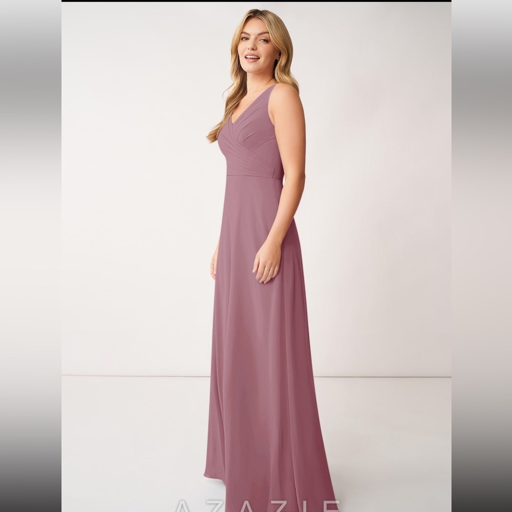 Azazie Bridesmaid Dress, Vintage Mauve, Nala, A10